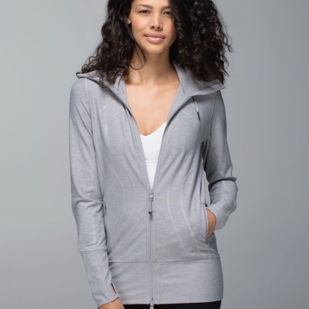 Lululemon Stride Jacket II Size S-M ~ Grey Lulu Hooded Stride Jacket